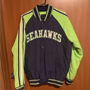 NFL Seahawks Blue and Green Bomber Jacket